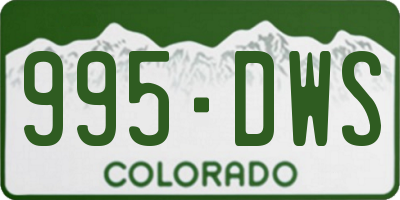 CO license plate 995DWS
