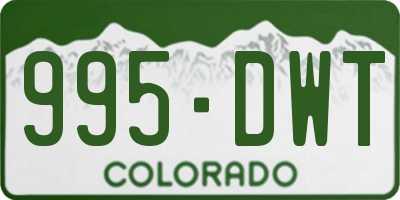 CO license plate 995DWT