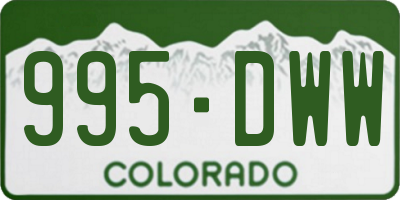 CO license plate 995DWW