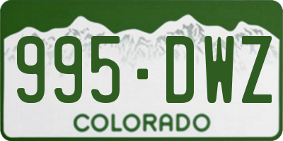 CO license plate 995DWZ