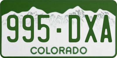 CO license plate 995DXA