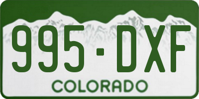 CO license plate 995DXF