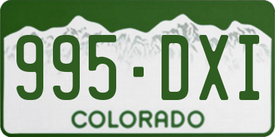 CO license plate 995DXI