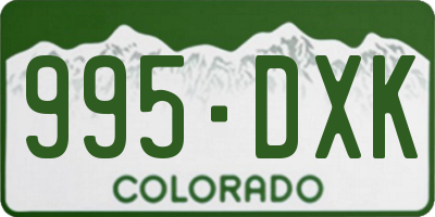CO license plate 995DXK