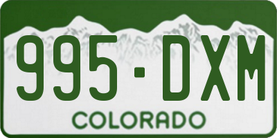 CO license plate 995DXM