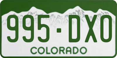 CO license plate 995DXO