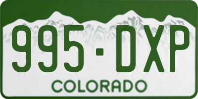 CO license plate 995DXP