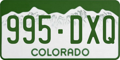 CO license plate 995DXQ