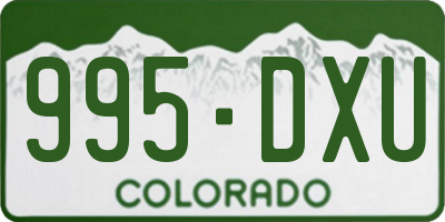CO license plate 995DXU