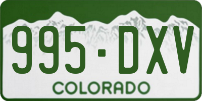 CO license plate 995DXV