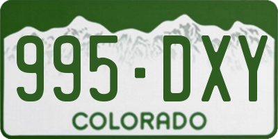 CO license plate 995DXY