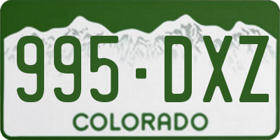 CO license plate 995DXZ
