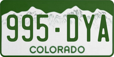 CO license plate 995DYA