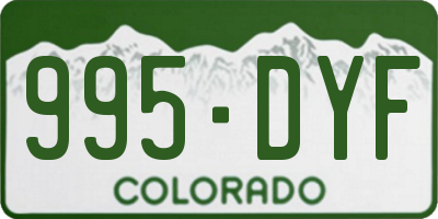CO license plate 995DYF