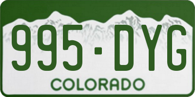 CO license plate 995DYG