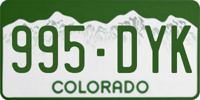 CO license plate 995DYK