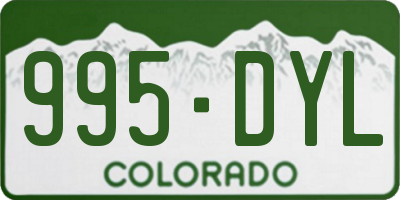 CO license plate 995DYL