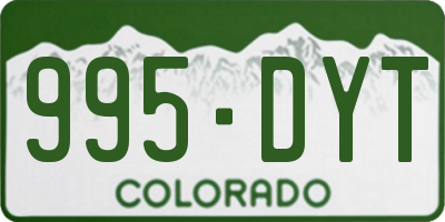 CO license plate 995DYT