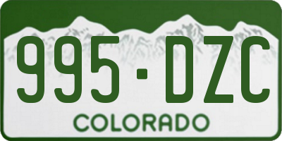 CO license plate 995DZC