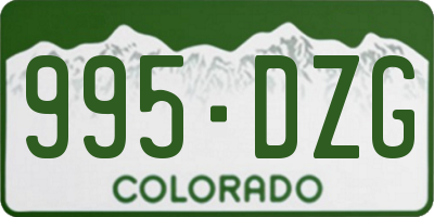CO license plate 995DZG