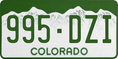 CO license plate 995DZI