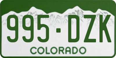 CO license plate 995DZK