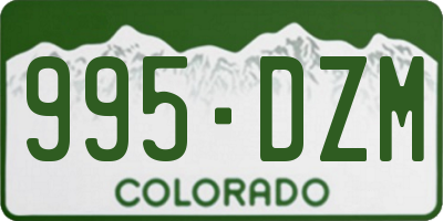 CO license plate 995DZM