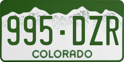 CO license plate 995DZR