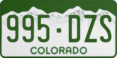 CO license plate 995DZS