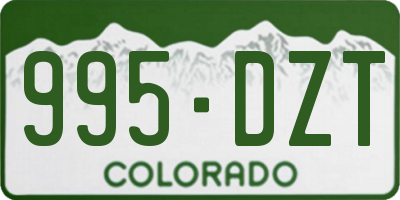 CO license plate 995DZT