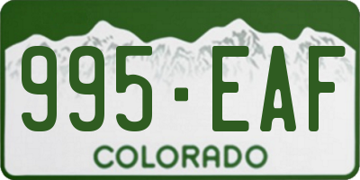 CO license plate 995EAF