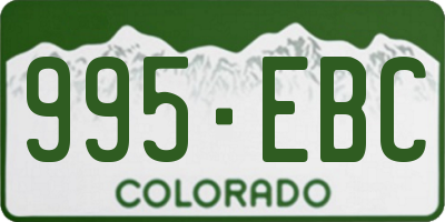 CO license plate 995EBC