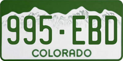CO license plate 995EBD