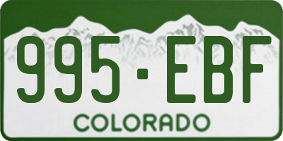 CO license plate 995EBF
