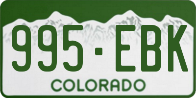 CO license plate 995EBK
