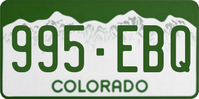 CO license plate 995EBQ