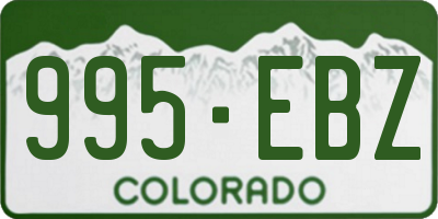 CO license plate 995EBZ