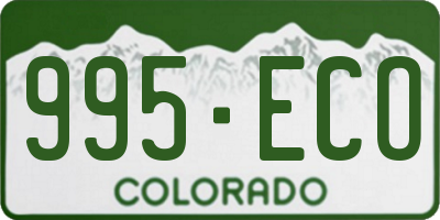 CO license plate 995ECO