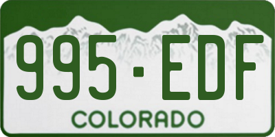 CO license plate 995EDF