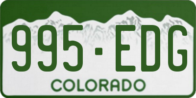 CO license plate 995EDG