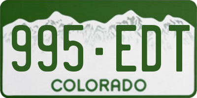 CO license plate 995EDT