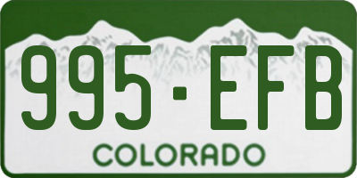 CO license plate 995EFB
