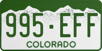 CO license plate 995EFF