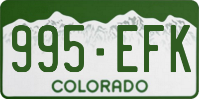 CO license plate 995EFK