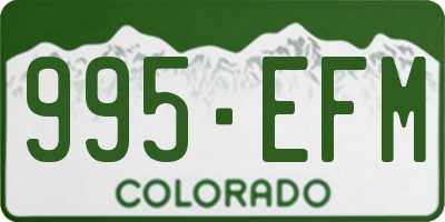 CO license plate 995EFM