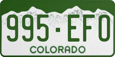 CO license plate 995EFO