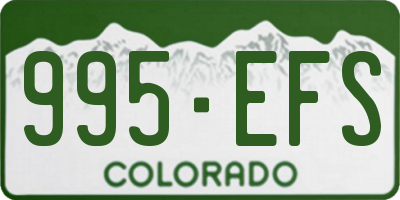 CO license plate 995EFS