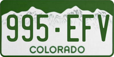 CO license plate 995EFV