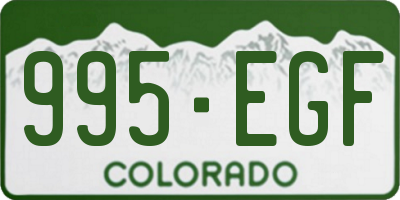 CO license plate 995EGF