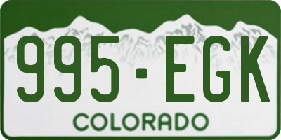 CO license plate 995EGK